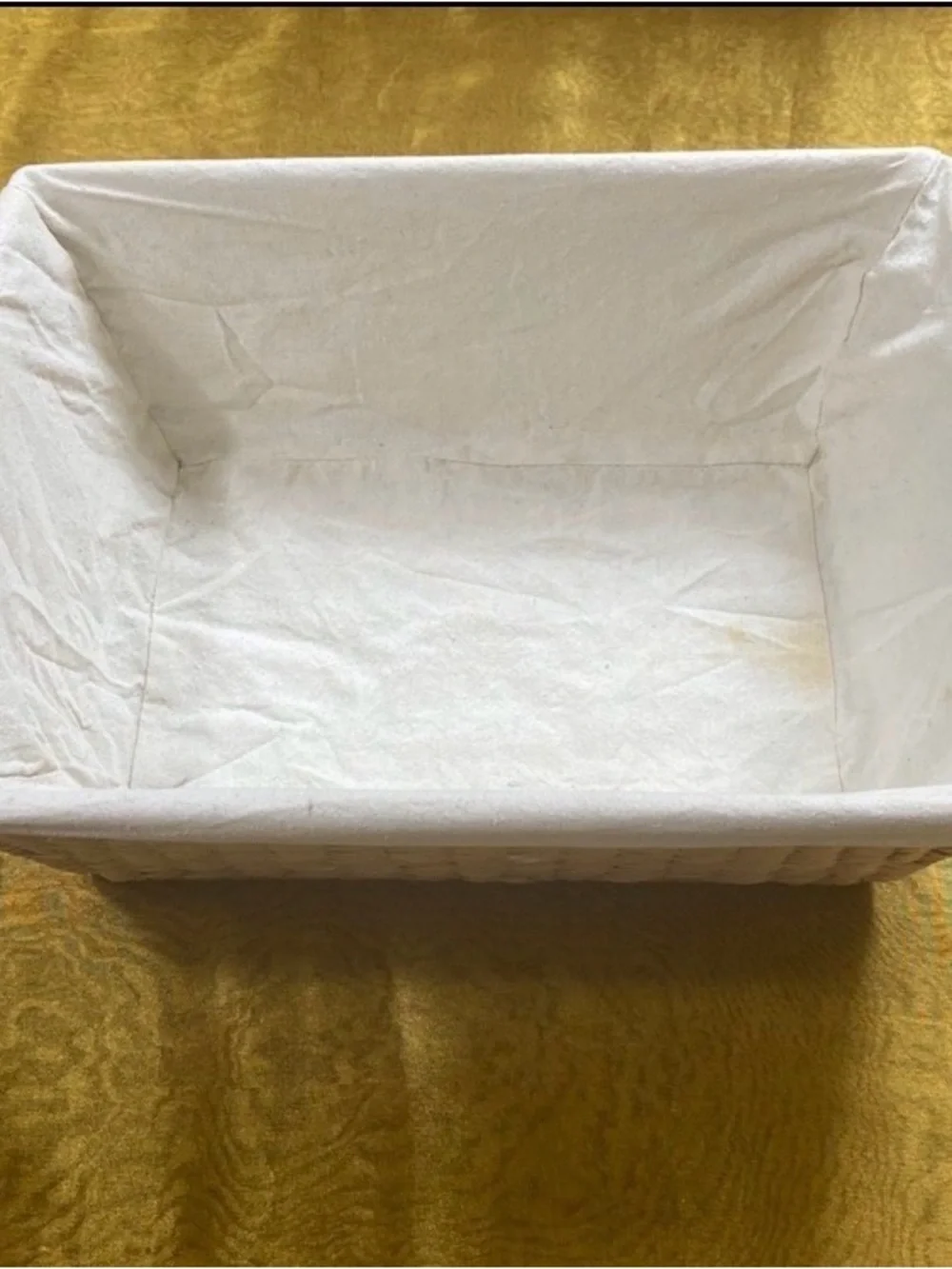 Neutral Cream Fabric Storage Bin Woven